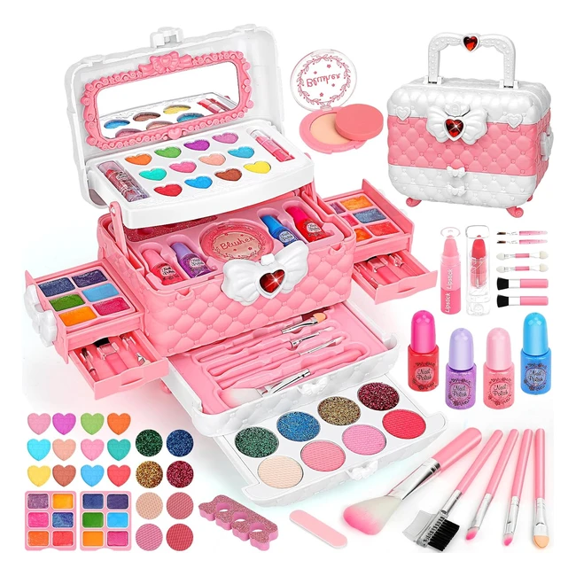 Kids Makeup Set for Girls - Flybay 54-in-1 Princess Makeup Kit - Safe  Washable