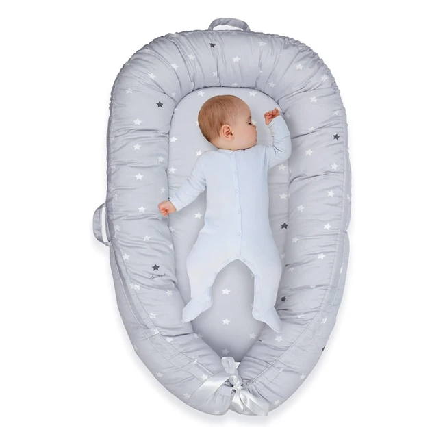 ygjt Baby Nest Pod for Newborn Lounger 012 Months Boys Girls 100% Cotton Sleep Essentials Grey Stars