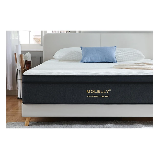 Molblly Single Mattress 3ft Medium Firm Pocket Sprung with Memory Foam