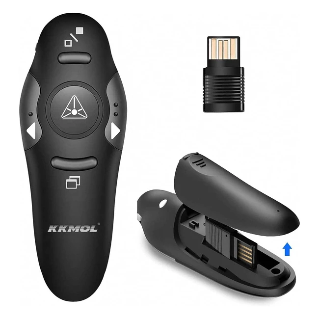 Penna Presenter USB Wireless 24GHz PPT Clicker Rosso Vibrazione Scuola Ufficio