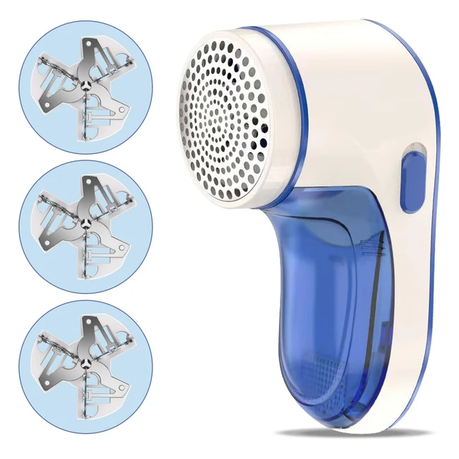 Lint Remover Electric Fabric Shaver USB Charging - 3 Blades Cleaning Brush Case 