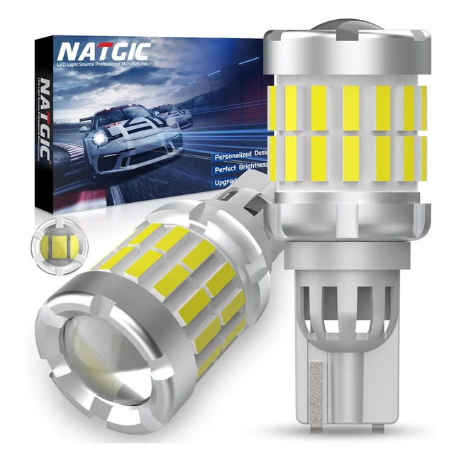 Natgic T15 LED Feux de Recul 2 pcs W16W 921 912 Ampoule LED avec Lentille Canbus