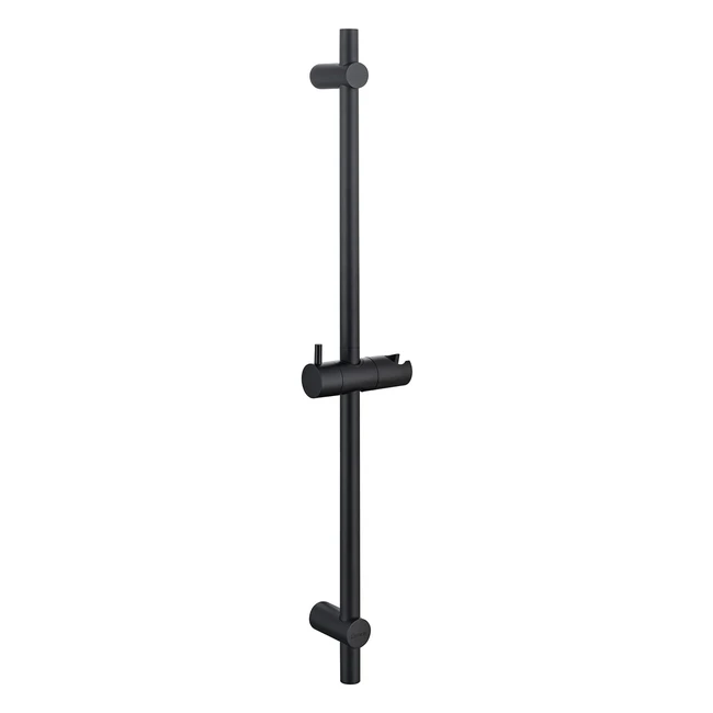 Barra de Ducha 70cm Acero Inoxidable Negro - Soporte Alcachofa 360° Ajustable