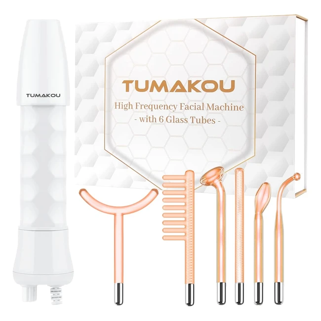 Tumakou Portatile Alta Frequenza Viso Professionale 6 in 1 Neon Elettroterapia Massaggiatore Facciale - Rughe, Acne, Linee Sottili