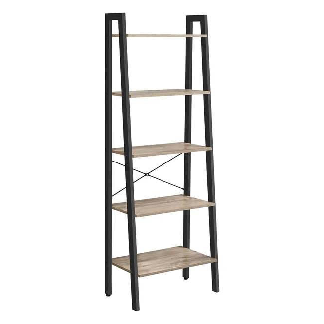 VASAGLE Bcherregal mit 5 Ebenen Leiterregal Stehregal fr Wohnzimmer Schlafzi