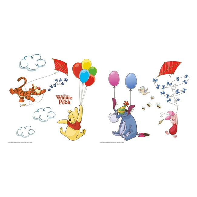 Autocollant Fenêtre Winnie l'Ourson 31cm x 31cm Réutilisable