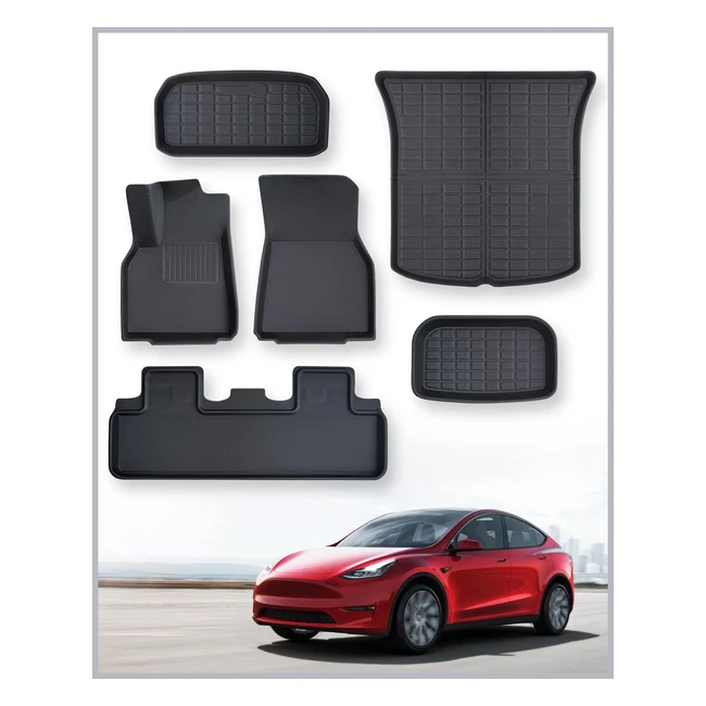 Tapetes Tesla Model Y 2021-2024  Juego Completo  Impermeables y Duraderos