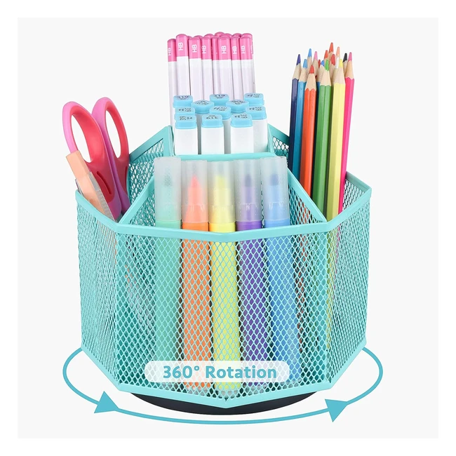 Organizer Scrivania Poprun Bambini Girevole Verde - Adatto Scuola e Ufficio