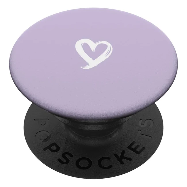 PopSockets White Heart Minimalist Pastel Purple PopGrip - Trendy Design