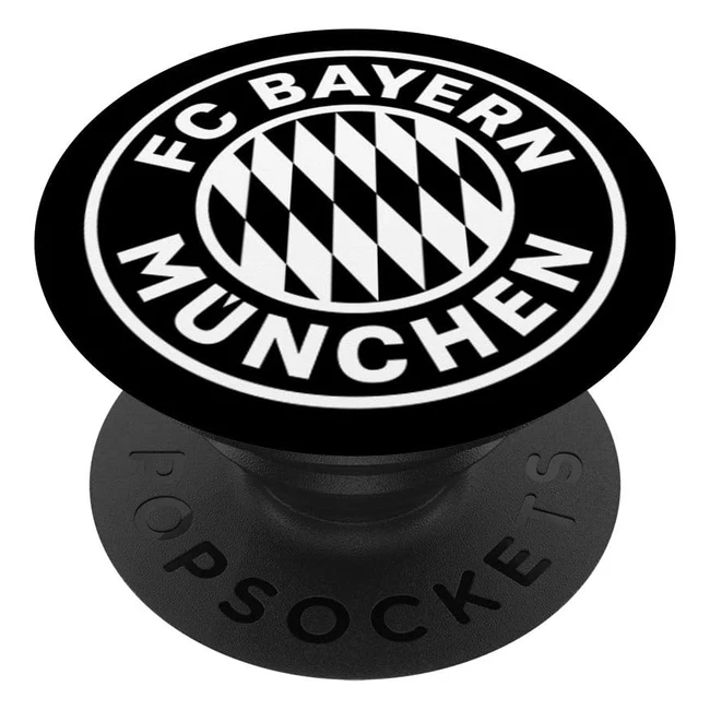 FC Bayern München Logo Schwarz PopSockets PopGrip - Ausziehbarer Sockel und Griff für Handys/Tablets