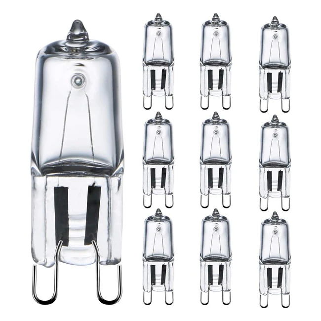 Comyan G9 Halogen Bulbs 230V 42W 44W 2800K Warm White 590lm Clear Dimmable 10-Pack