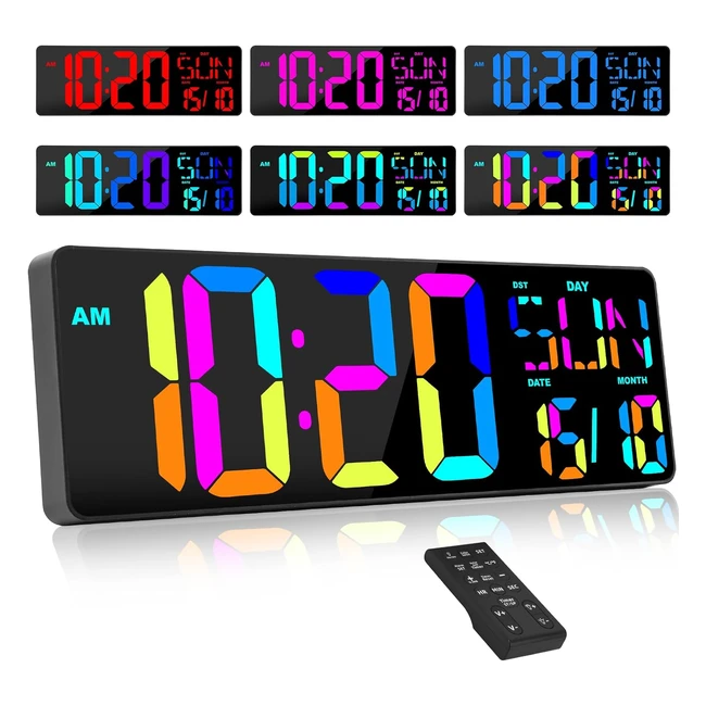 Horloge murale numrique LED Xrexs RVB 17 pouces - Multifonction