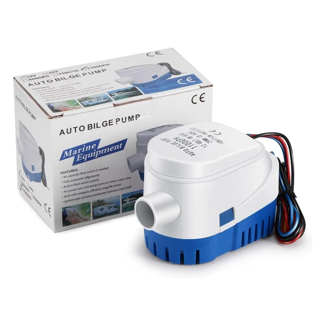 Pompa di Sentina Automatica 1100GPH Sunsbell 12V DC - Compacta e Multifunzionale