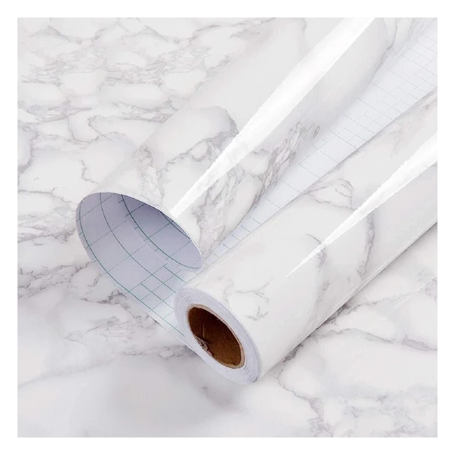 Hode Marble Self Adhesive Wallpaper 90cm3m White Grey Granite Vinyl Wrap Waterproof