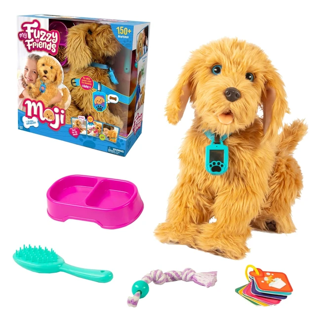 Moji Interactive Labradoodle Plush Toy - Touch  Voice Responsive - 150 Sounds 