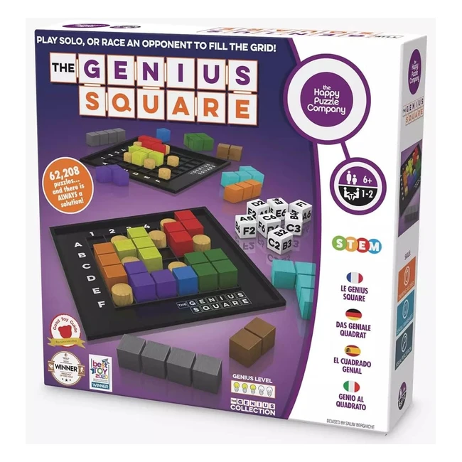 Genius Square Game 62208 | Logic STEM Educational Learning Resource | Adults Kids Smart Games Ages 6