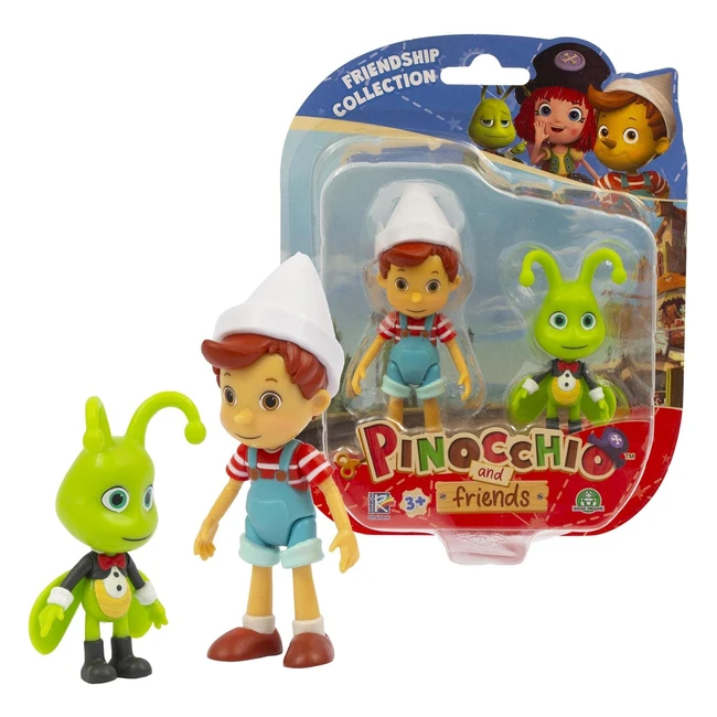 Pinocchio & Friends Action Figure Twin Pack - Includes Pinocchio & Talking Cricket - Articulated Arms & Legs