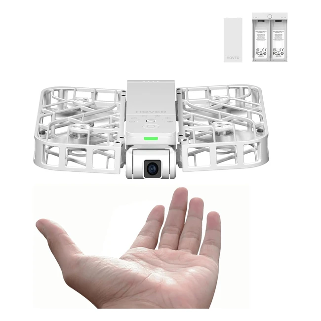 Hoverair X1 Camera Volante Drone de Poche Vidéo HDR - Décollage de la Main - Trajectoires de Vol Intelligentes - Drone Suivez-moi - Contrôle Mains Libres - Blanc Combo