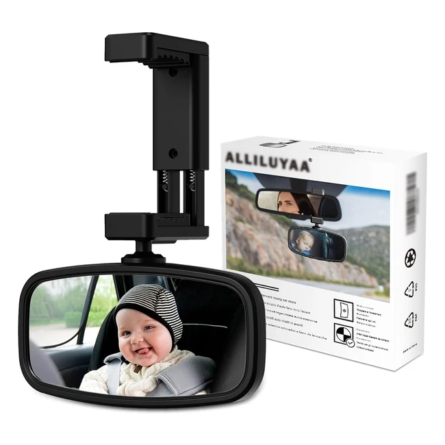 Miroir Voiture Bébé 360 Rotation Ressort Verre Sécurité Sièges Arrière