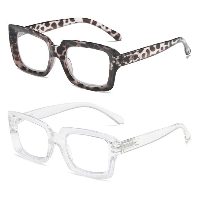 Occhiali da Lettura Donna Rettangolari Oversize Anti Luce Blu MMOWW 2 - Leopardo