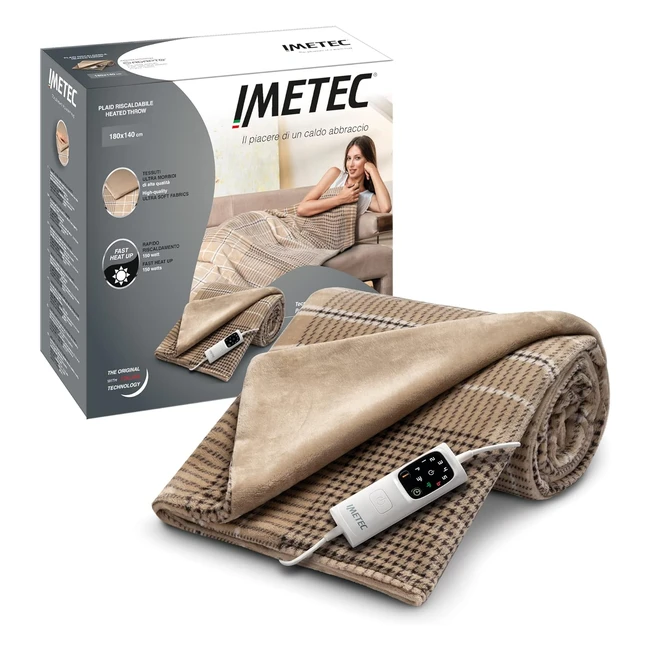 Imetec Adapto Elegance Elektrische Decke 180 x 140 cm Soft Fabric Energiesparend