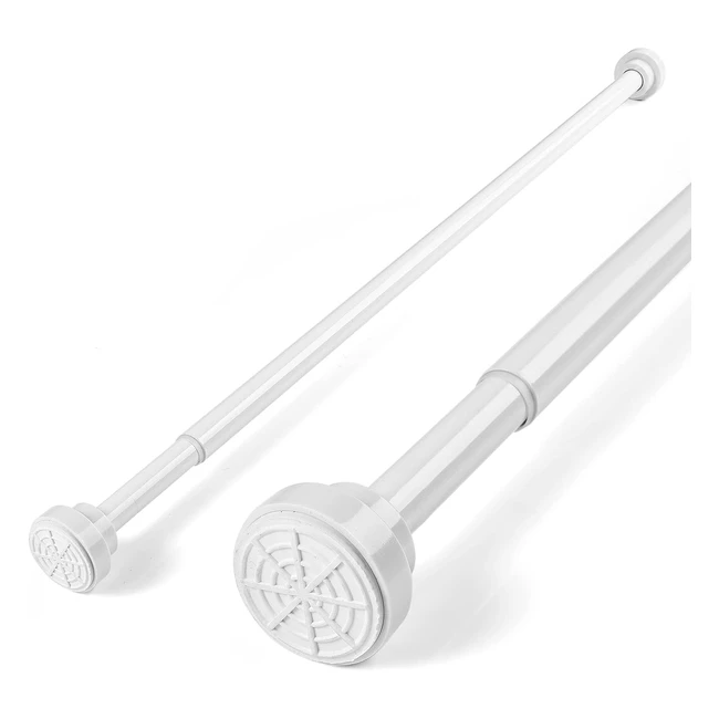 Extendable Telescopic Curtain Rod - Stainless Steel - 115-210cm - White