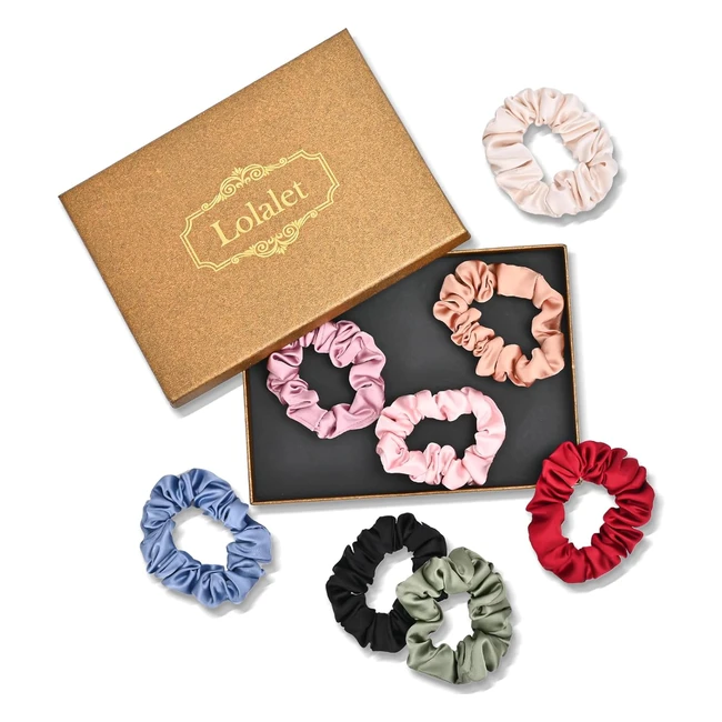 Lot de 8 chouchous en satin lastique - Couleurs claires - Accessoires cheveux 