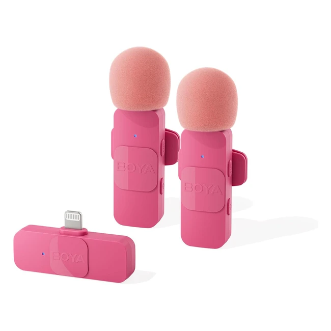 Boya BY-V2P Micrfono Inalmbrico Clip-on para iPhone 14 Pro 13 Pro 12 iPad iO