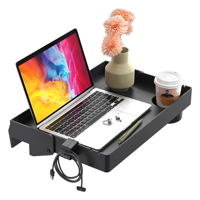 Spacekeeper Folding Bedside Shelf with Cupholder Clip-On Bedside Table - 43 x 29