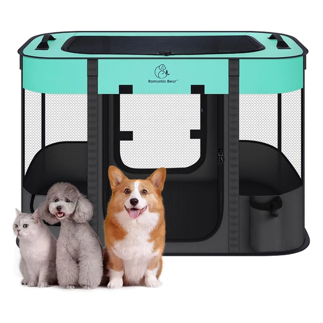 Portable Foldable Pet Playpen M80 - Soft  Durable IndoorOutdoor Dog Cage