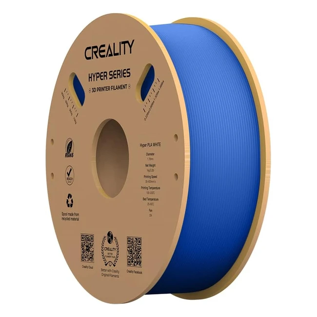 Filament PLA 175mm Creality Hyper PLA 1kg Grande Vitesse 003mm Bleu