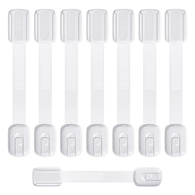 Lot de 8 verrous de sécurité Echocube BB avec adhésif 3M - Blanc