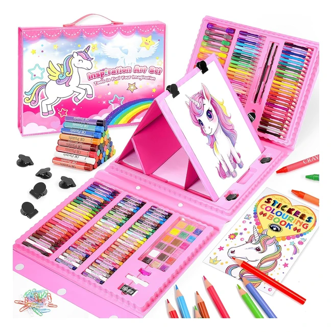 Maletín de pinturas para niños Unicornios - Juego de 208 piezas