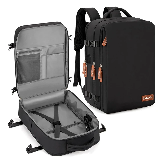 Bagodi Travel Laptop Backpack 156 Inch - Waterproof Large 40L - Flight Approved