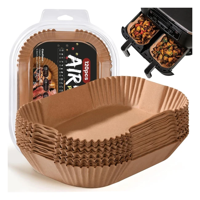 120 pices papier cuisson air fryer ninja foodi max 205x14cm rectangulair paper liner friteuse huile accessoires af300eu af400eu cecotec double airfryer