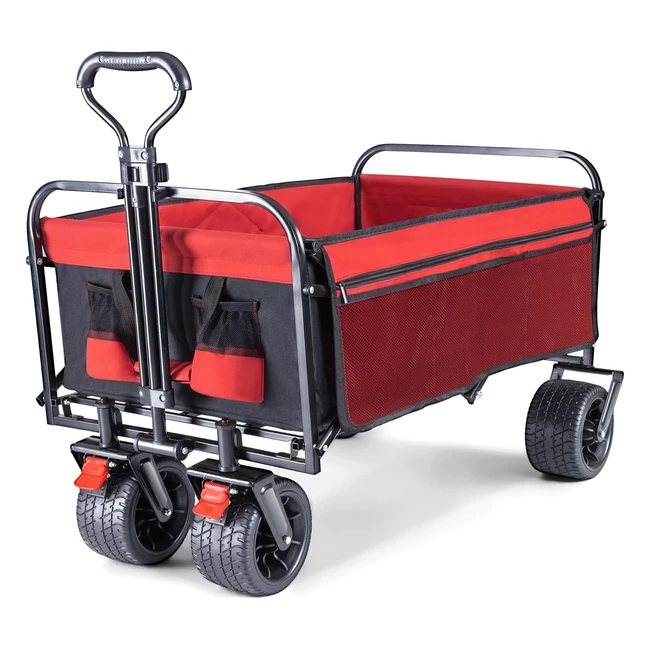 Bedstory Beach Trolley Collapsible Festival Trolley All Terrain Big Wheels with Brakes - 176lbs Capacity