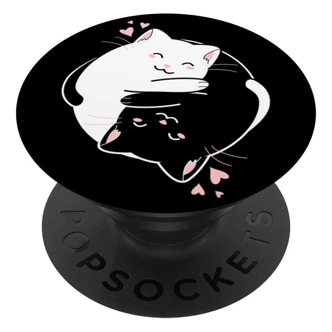 PopSockets Kawaii Cute Sleeping Black White Yin Yang Cats PopGrip