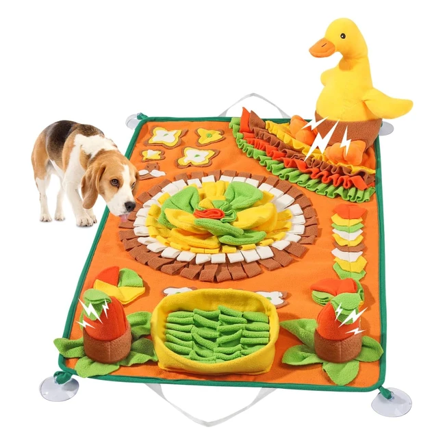 Pawaboo Pet Snuffle Mat for Dogs3120 Plush Duck Squeaky - Large Slow Feeder Interactive Puppy Puzzle Toys