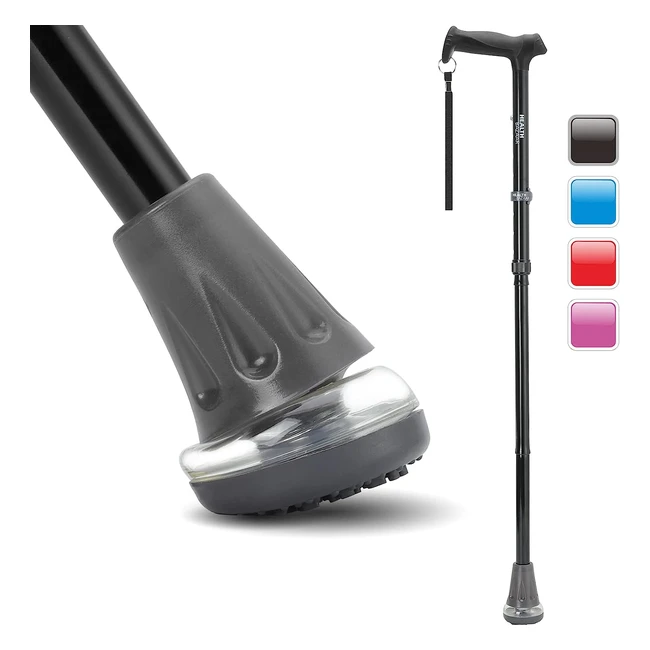 Healthbazaar Canne de Marche Pliable Tout Terrain Hommes Femmes Confort Absorpti