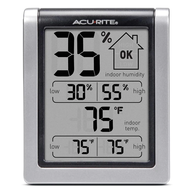Acurite 00613 Digital Hygrometer & Indoor Thermometer - Precalibrated Humidity Gauge