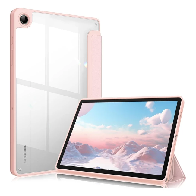 Fintie Hybrid Slim Case for Samsung Galaxy Tab A9 Plus 11 Inch 2023 Model SMX210X216X218 Shockproof Cover with Clear Transparent Back Shell - Rose Gold