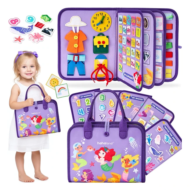 Tableau d'activités Montessori Sirène 7 en 1 pour Enfant 2-5 ans