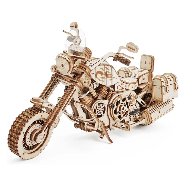 Maquette Bois Puzzle 3D ROKR Moto Cruiser Adulte - Rf 123456 - Engrenages M