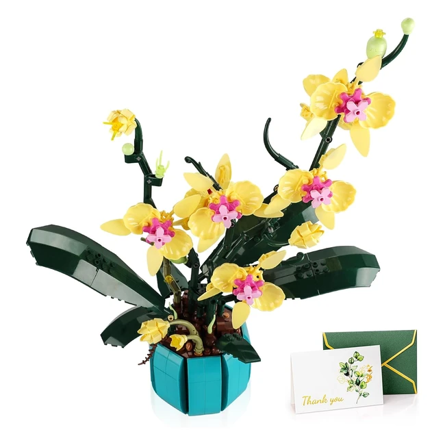 Urgear Orchid Building Blocks 811pcs - Letterhead  Replaceable White Petals - H