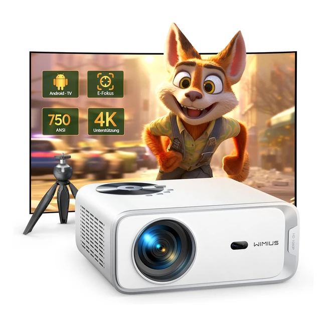 Andriod TV Beamer Full HD 1080p WiFi Bluetooth Beamer 4K Untersttzung Elektris