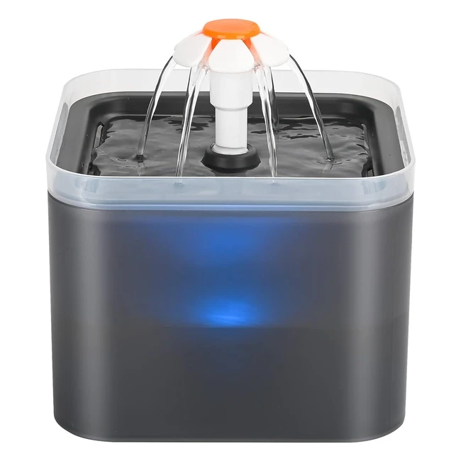 Aonboy Cat Water Fountain 2L - Ultra Silent LED Light - Quad Filtration System -