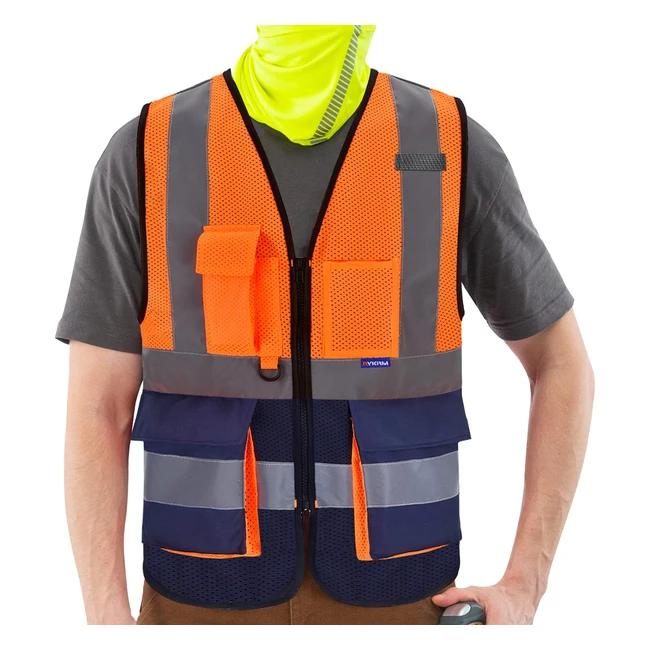 Gilet haute visibilité homme grande taille 4XL 5XL - Réfléchissant - Sécurité