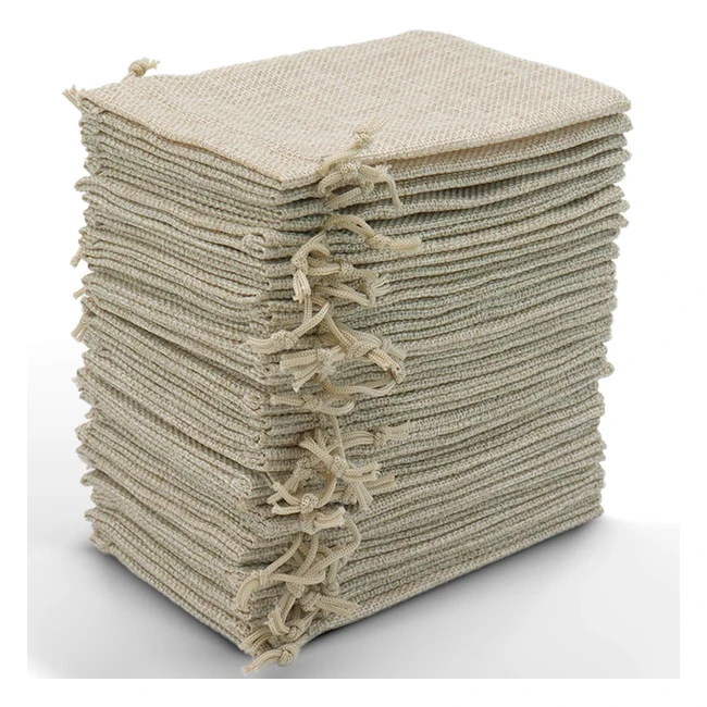 30pcs leeyunbee 10x15cm sachets en jute pochettes en lin sac cadeau rutilisable