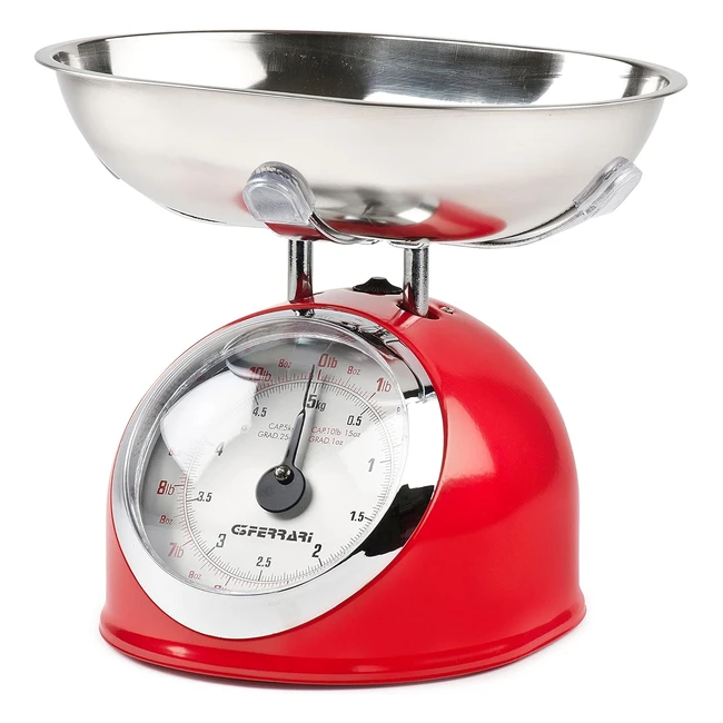 Bilancia da cucina G3 Ferrari G20003 - 5 kg - Metallo Rosso - Design Retro