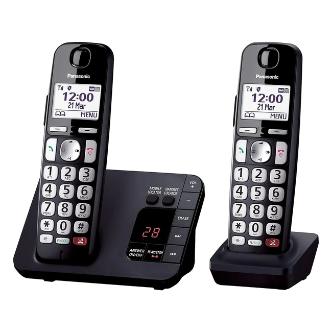 Panasonic KXTGE822EB Digital Cordless Phone - Answering Machine, Nuisance Call Block, Amplified Sound
